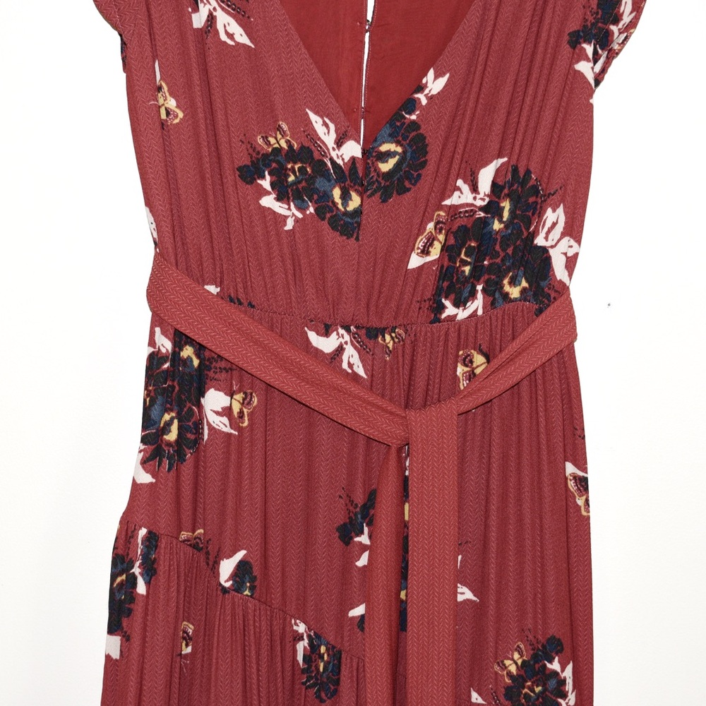 Free People All I Got Floral Maxi Dress Red Combo - Picture 9 of 12